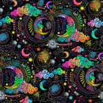 Stargazer 21637-BLK-CTN-D Dark Side Of The Moon by 3 Wishes Fabrics - By The Yard