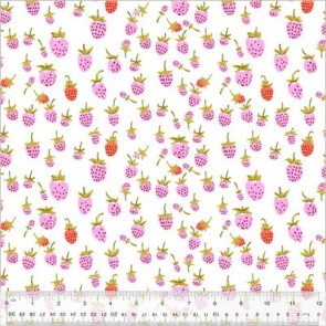 Heather Ross 20th Anniversary Strawberry 37024A-2 Lilac for Windham Fabrics - By The Yard Heather Ross 20th Anniversary Strawberry 37024A-2 Lilac for Windham Fabrics - By The Yard