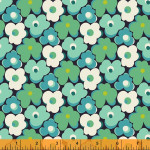 Eden Flower Bump 52810-9 Teal for Windham Fabrics - By The Yard