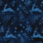 Let It Snow 122215580 Deer Blue Ocean from Island Batiks - By The Yard