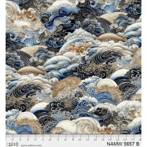 108 Inch Quilt Back By The Yard - Nami PNBNAMW-5657-B Blue by P&B Textiles