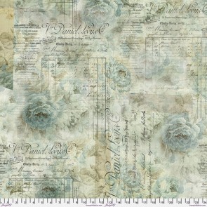 Foundations by Tim Holtz PWTH102.AQUA Receipt for FreeSpirit Fabrics - By The Yard