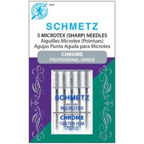 Microtex Chrome Sewing Needles By Schmetz Size 70/10