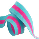 Tula Pink Webbing 1 1/2 inch - Aqua/Hot Pink