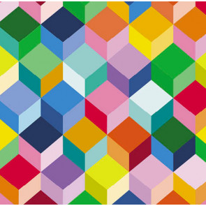 Colorful Cubes Quilt Back By The Yard