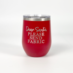 Red 12oz Insulated Tumbler - Dear Santa Please Send Fabric