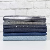 Denim & Chambray Fat Quarter 6pc Bundle by Robert Kaufman