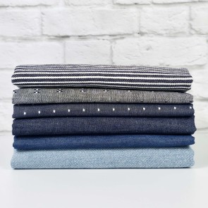 Denim & Chambray Fat Quarter 6pc Bundle by Robert Kaufman