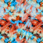 Ice Dye Organic Double Gauze - Cluster Orange/Blue 350-22249  - By The Yard - SALE