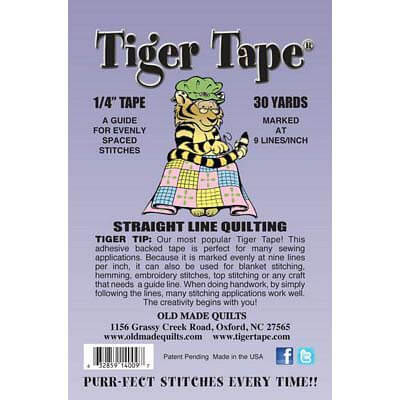  Tiger Tape Big Lined Stitching Tape, 30 Yards, White