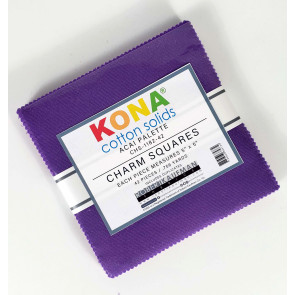 Kona Cotton Solids 5 inch squares pack - Acai Palette