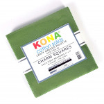 Kona Cotton Solids 5 inch squares pack by Robert Kaufman Fabrics - Leafy Greens Palette