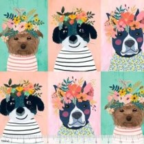 Floral Pets Running Yardage 129.101.01.1 by Blend Fabrics - By the yard