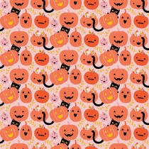 Mystical Manor Pumpkin Cats 120-4687 Pink