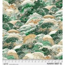 108 Inch Quilt Back By The Yard - Nami PNBNAMW-5657-G Green by P&B Textiles