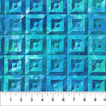 Quilt Inspired Borders Square In A Square 80917-62 Turquoise by Banyan Batiks - By The Yard-SALE