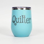 Teal 12oz Insulated Tumbler - Quilter