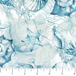 Sea Breeze Shells DP27098-42 Pale Blue by Northcott - By The Yard