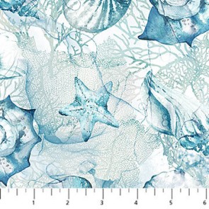 Sea Breeze Shells DP27098-42 Pale Blue 