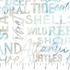 Sea Breeze Words DP27099-11 Cream Blue 