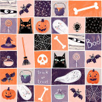 Starlight Spooks Trick or Treat Boxes Multi 120-4246 by Paintbrush Studio Fabrics- By The Yard
