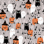 Starlight Spooks Pumpkin Patch Grey 120-4248 by Paintbrush Studio Fabrics- By The Yard