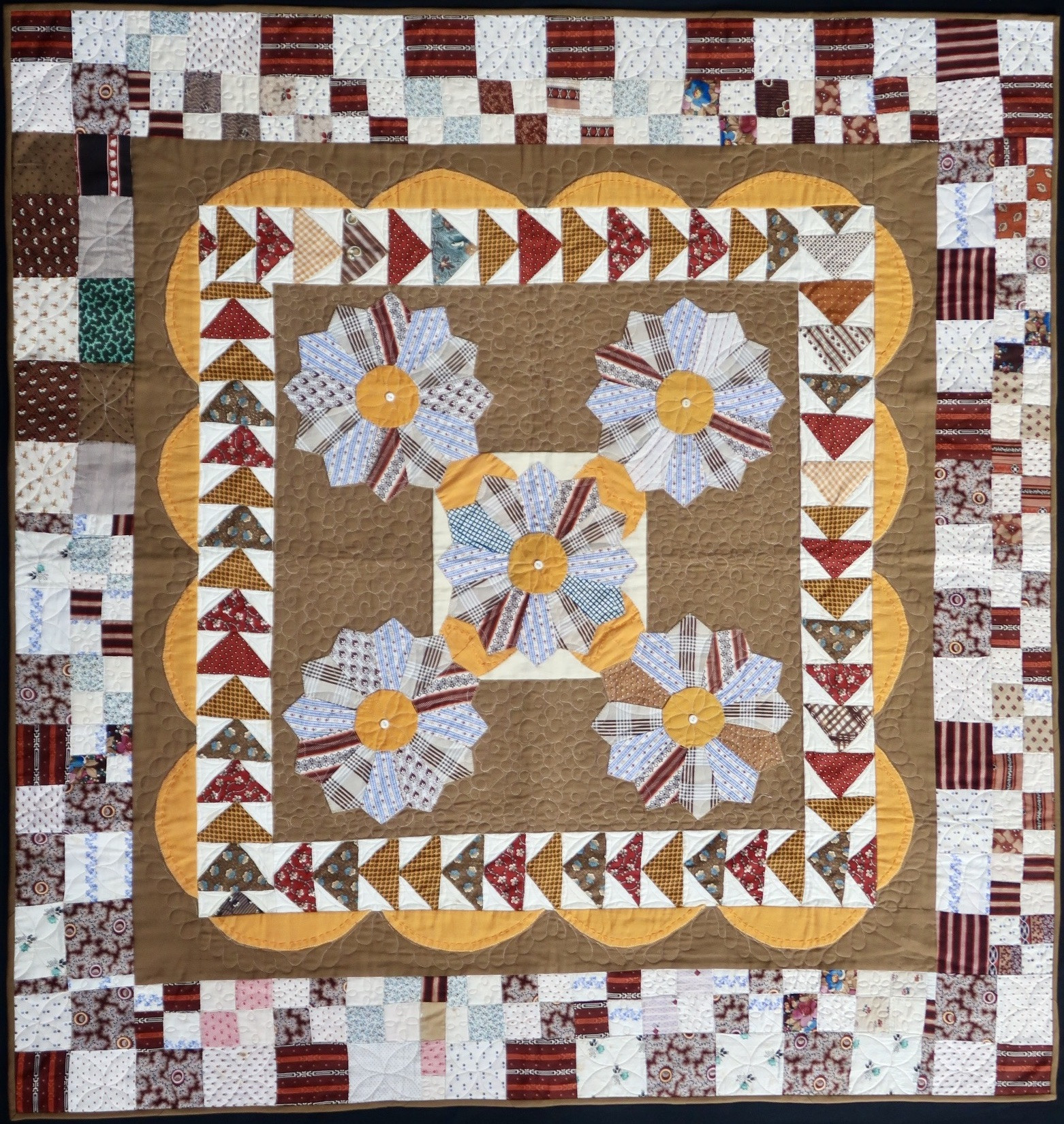 Creamsicles And Chocolate by Mary Kerr, Quilted by Alison Wilbur