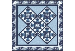 The Odette Quilt - True Blue Colorway, Designed by Kaye England