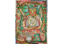 The Timer / Hanged One: Card #12 in the Kitchen Tarot by Susan Shie (Photo from from Susan Shie Website - turtlemoon.com)