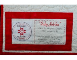 Ruby Jubilee by Ninigret Quilters, Assembled by Tina Craig, Quilted by Pat Harrison - Label