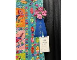 A Paradise of Birds by Lorraine Stenoish - First Place Small Wall Quilts: Movable Machine Quilted Ribbon and Sign