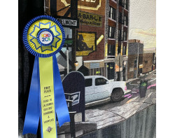 Main Street Tonopah by LeAnn Hileman - First Place Pictorial Quilts Ribbon at Road to California (Photo from road2CA Instagram Page)