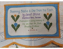 Blooming Blocks and One From the Flock - Label (Photo by Janet Stone from her Facebook)