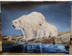 Polar Bears (In Progress) by Sandra Mollon