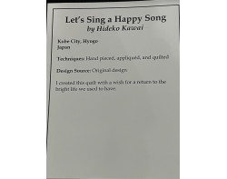 Lets Sing a Happy Song by Hideko Kawai - Sign