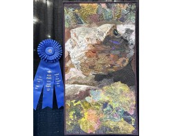 My Texas Spiny Lizard Muse by Lori Cook - On Display at Houston International Quilt Festival 2025