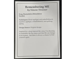 Remembering Me by Simone Steuxner - Houston International Quilt Festival 2024 Sign