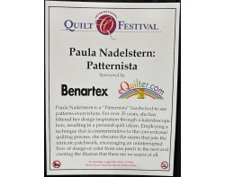 &quot;Paula Nadelstern: Patternista&quot; Exhibit Sign at Houston International Quilt Festival 2024