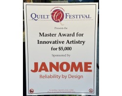 Master Award for Innovative Artistry Sign at Houston International Quilt Festival 2025