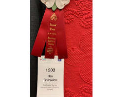 Red Rosework by Michaela Byrne - Sign and Ribbon