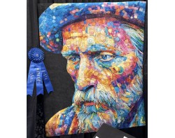 The Man Lost in His Memories by Marina Landi - On Display at Houston International Quilt Festival 2025