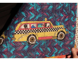 Downtown by Kathryn Pellman - Back of Quilt Bus (Angled View)