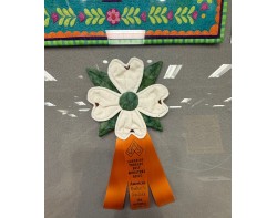Scandinavian Summer by Barbara Kilbourn - Superior Threads Best Miniature Quilt Award Ribbon at AQS QuiltWeek Paducah 2025
