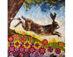 The Turning Of The Seasons (The Fox and the Hare) by Leah Walker / Patchwork Picnic - Detail 1 [Photo from thefestivalofquilts.co.uk]