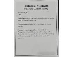 Timeless Moment by Mimi Ghauri-Young - Houston International Quilt Festival 2024 Sign