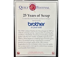 &quot;25 Years of Scrap&quot; Exhibit (Sponsored by Brother) Exhibit Sign at Houston International Quilt Festival 2024