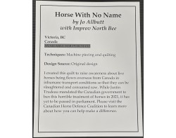 Horse With No Name by Jo Allbut with Improv North Bee - Sign