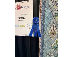 Its Only Grass, But Its Grass by Masa Yanagimoto - First Place Pieced Ribbon, Pieced Category Exhibit Sign, and Border Its Only Grass, But Its Grass by Masa Yanagimoto - First Place Pieced Ribbon, Pieced Category Exhibit Sign, and Border