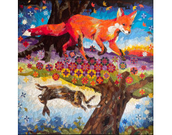 The Turning Of The Seasons (The Fox and the Hare) by Leah Walker / Patchwork Picnic [Photo from thefestivalofquilts.co.uk]