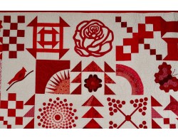 Ruby Jubilee by Ninigret Quilters, Assembled by Tina Craig, Quilted by Pat Harrison - Detail 3